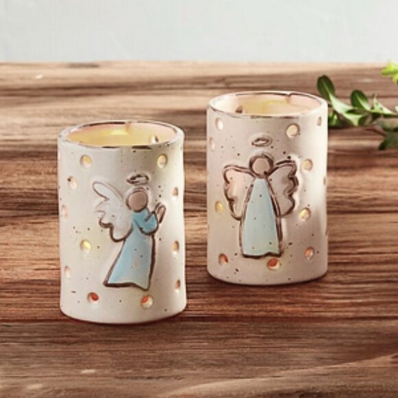 Set/2 Farmhouse Style Angel Votives - Picture 2 of 2